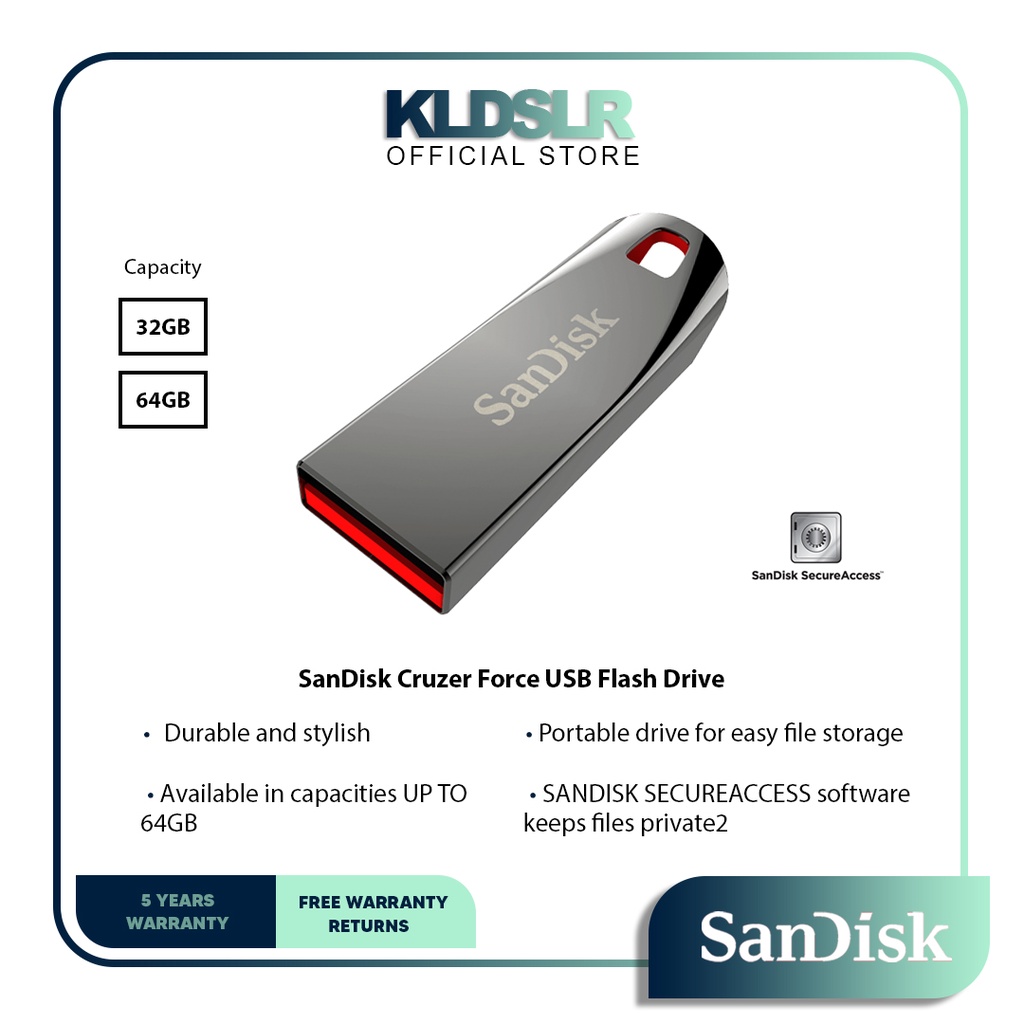 SanDisk Cruzer Force 16GB/ 32GB/ 64GB CZ71 USB 2.0 Flash Drive (SanDisk ...