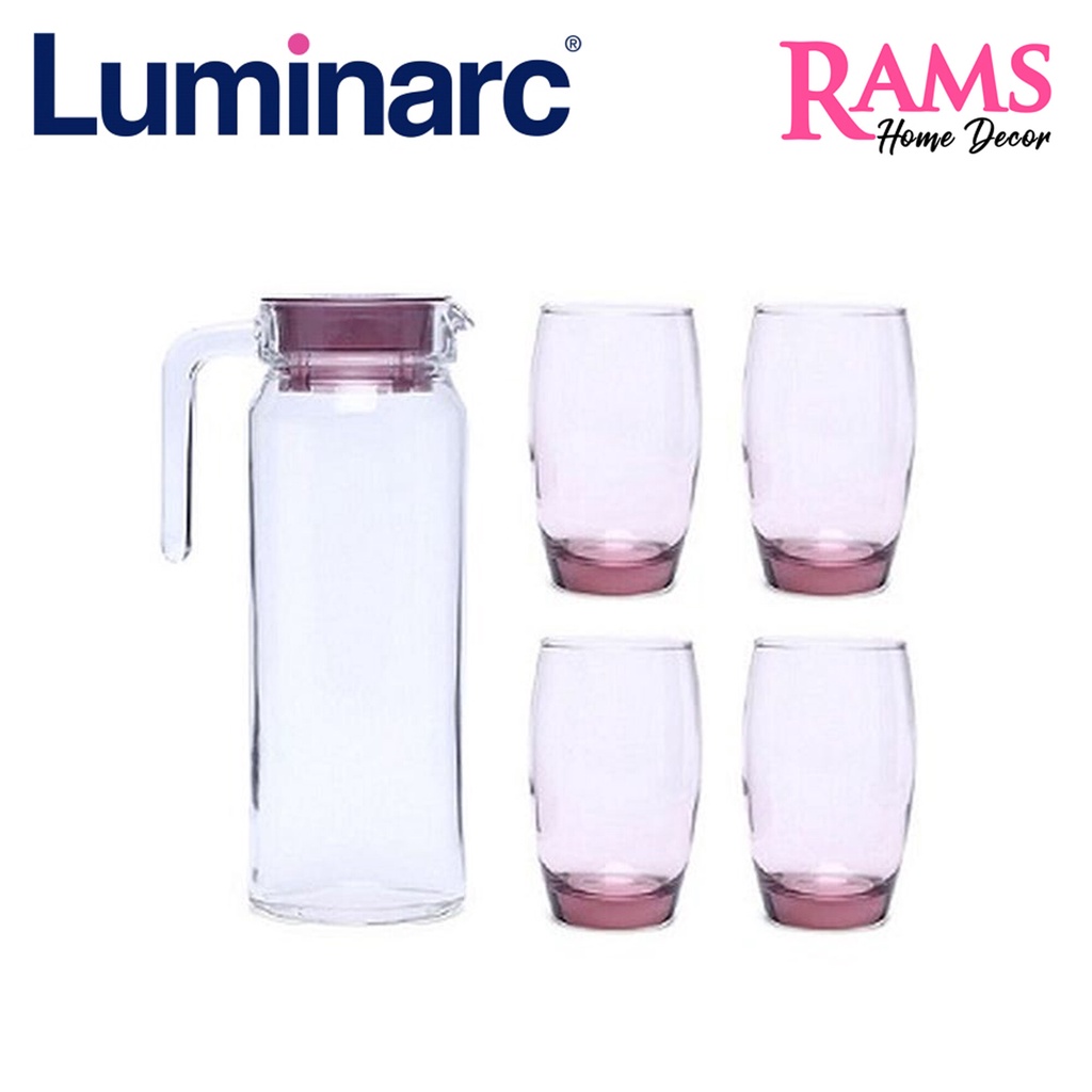 Luminarc 5 Pcs Rotterdam Solid Color Water Drink Set / Drinkware / Jug