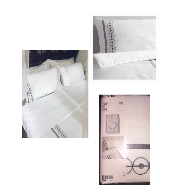 Ikea Plister Queen Quilt Cover With 4 Pillowcases Shopee Malaysia