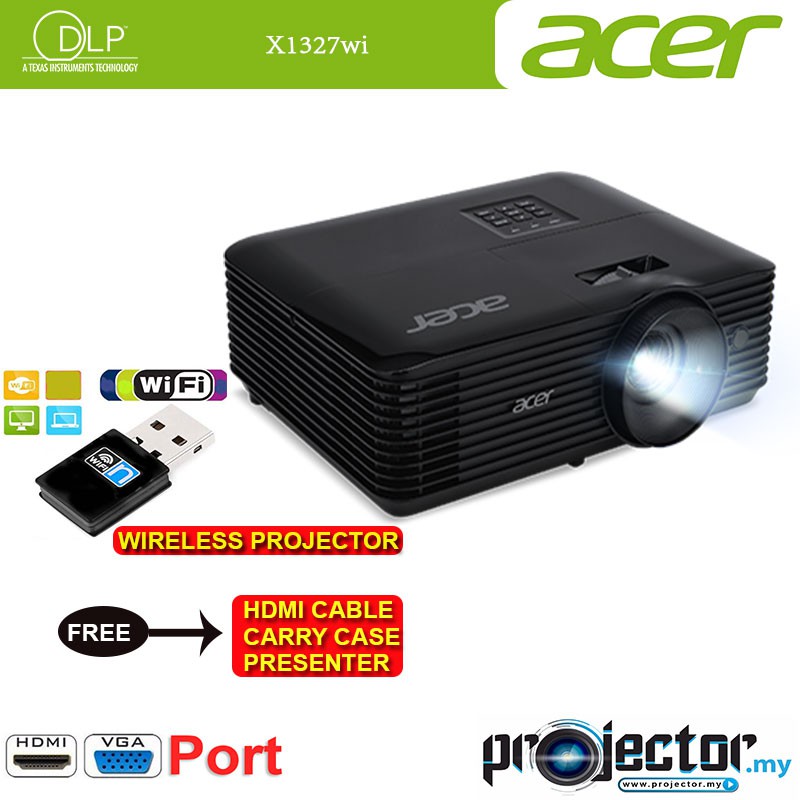 ACER X1327wi WXGA (1280x800) 4,000 ANSI WITH WIFI DONGLE PROJECTOR