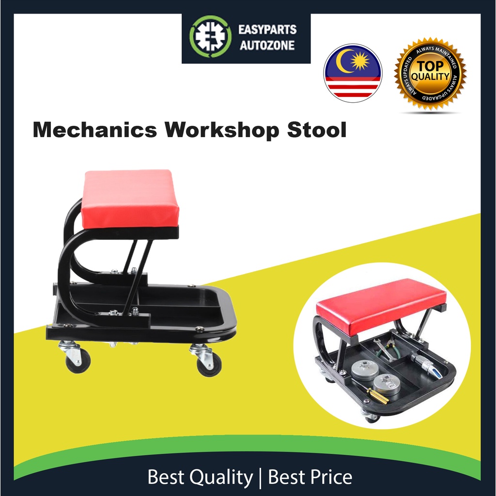 Autozone Creeper Garage Workshop Seat Padded Mechanic Stool with Tool