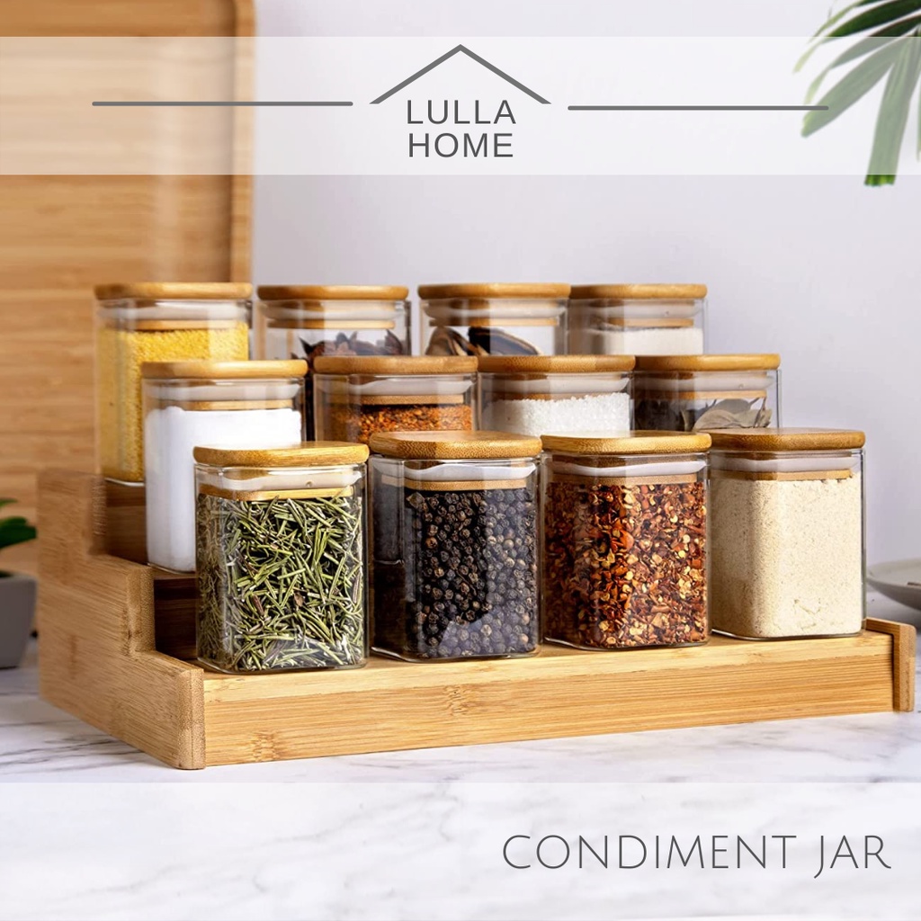 3-Tier Bamboo Spice Rack For Countertop, Wall Mounted Spice Holder Rack