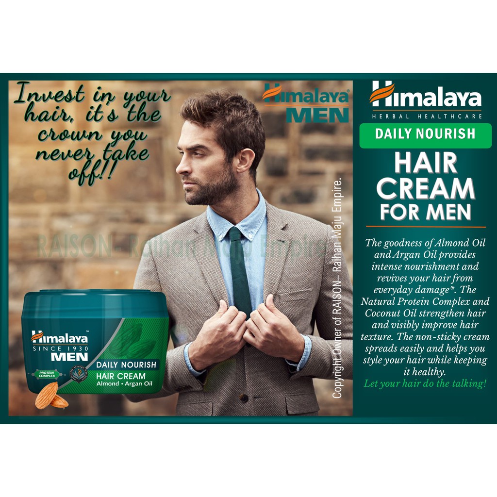 Himalaya Men Daily Nourish Hair Cream 100gm-Helps protect hair from everyday  damage Active nourishment Stronger hair | Shopee Malaysia