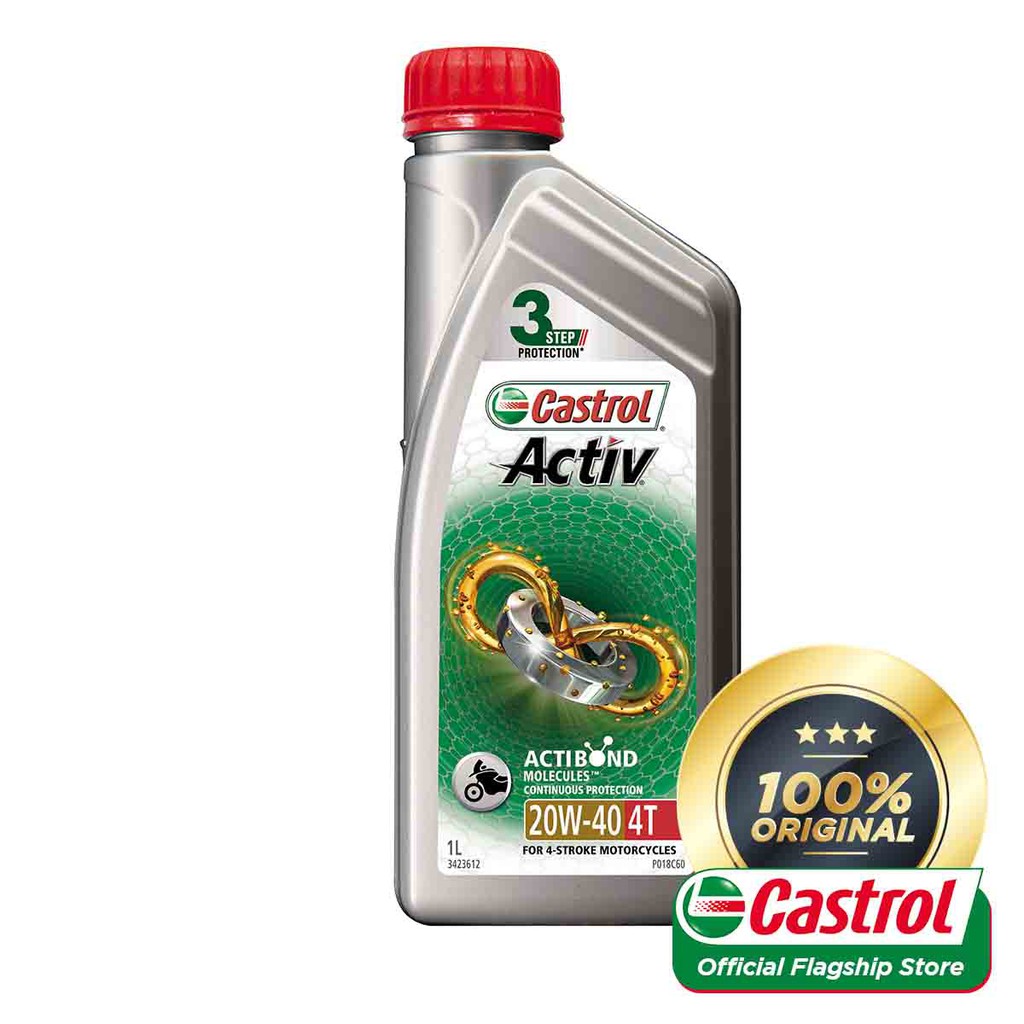 Castrol Activ 4T 20W-40 Continuous Protection For 4-Stroke Motorcycles ...