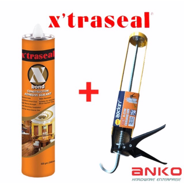 XTRASEAL X BOND CONSTRUCTION ADHESIVE SEALANT WITH SILICONE CAULKING