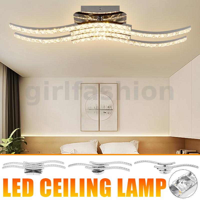 Crystal LED Ceiling Light Modern Kitchen Living Room Pendant Lamp 2/3/4