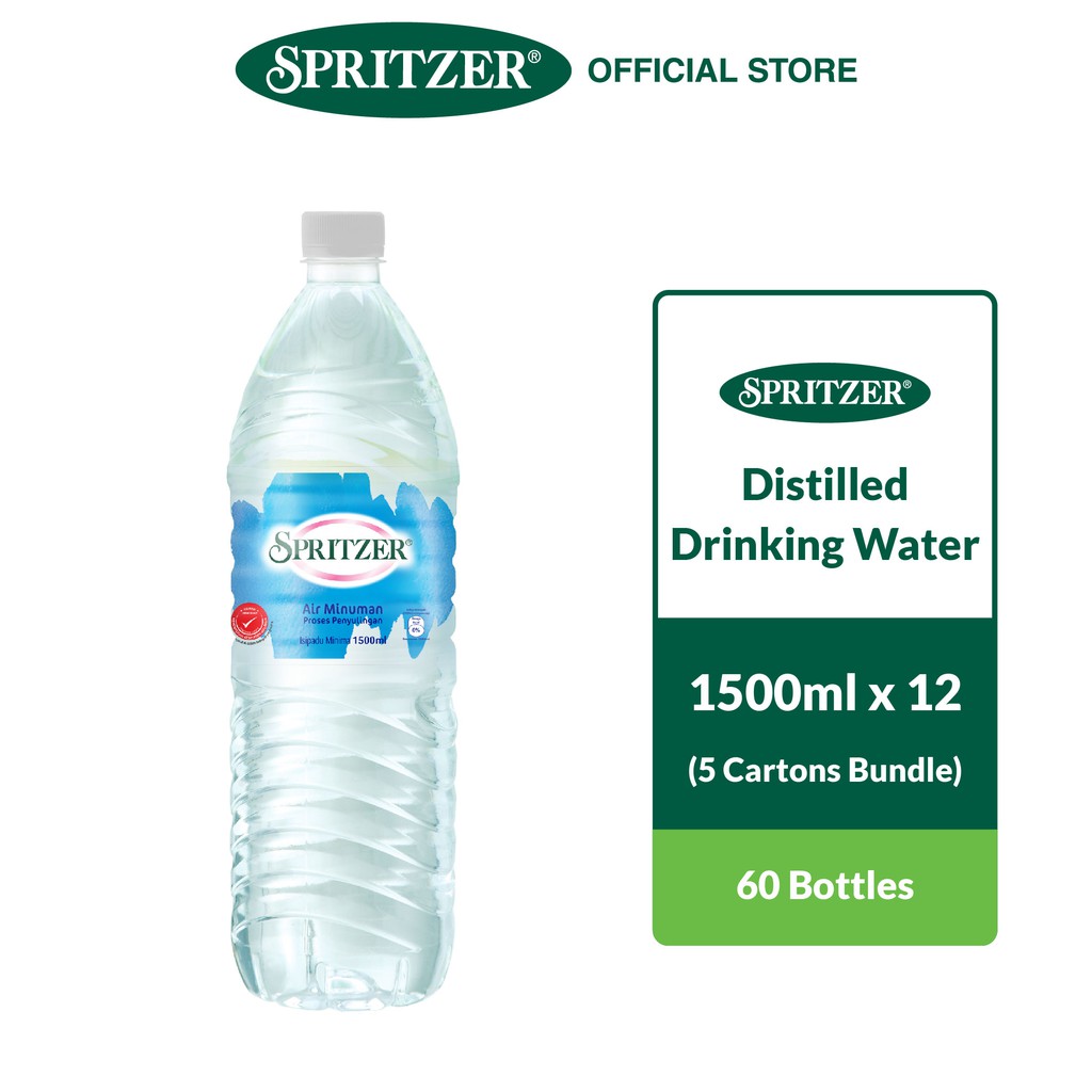 Spritzer Distilled Water - 5 Cartons Bundle (1500ML X 12)