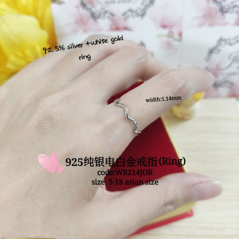 925纯银电白金戒指 S925 Silver Ring Cincin Perak Emas Putih Shopee Malaysia