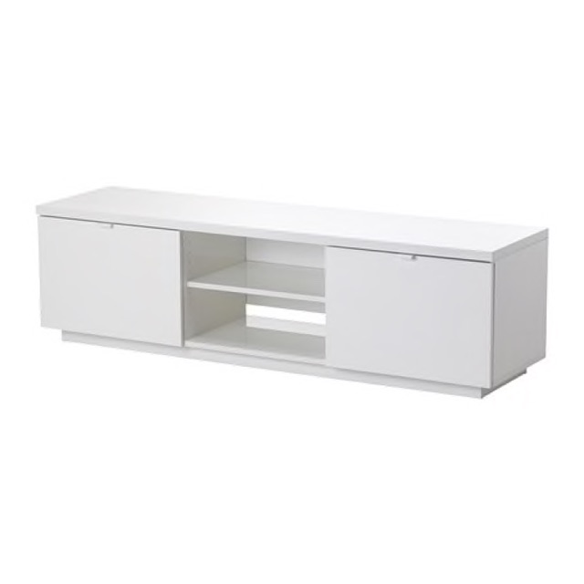 Ikea Byas Tv Bench Tv Cabinet With Storage High Gloss White