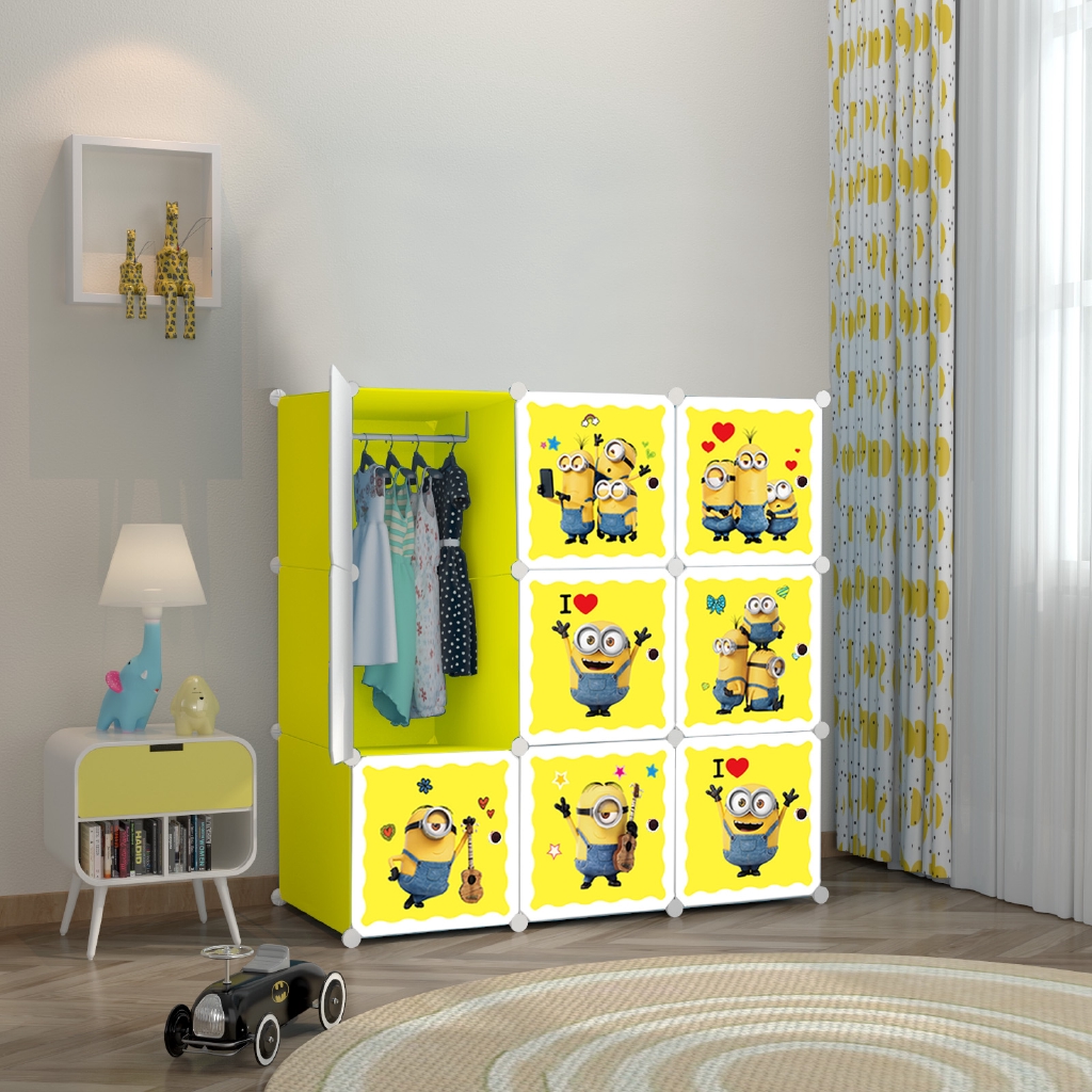  READY STOK MINION YELLOW 9C DIY  Rack Storage Cabinet 