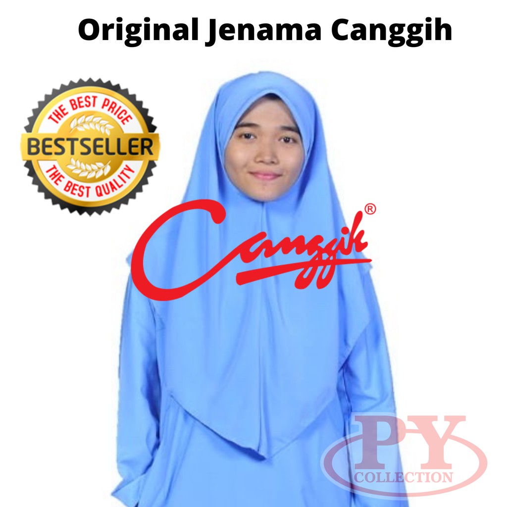 Kt2002b Original Baju Sekolah Jenama Canggih Tudung Biru Pengawas Dua Lapis Shopee Malaysia