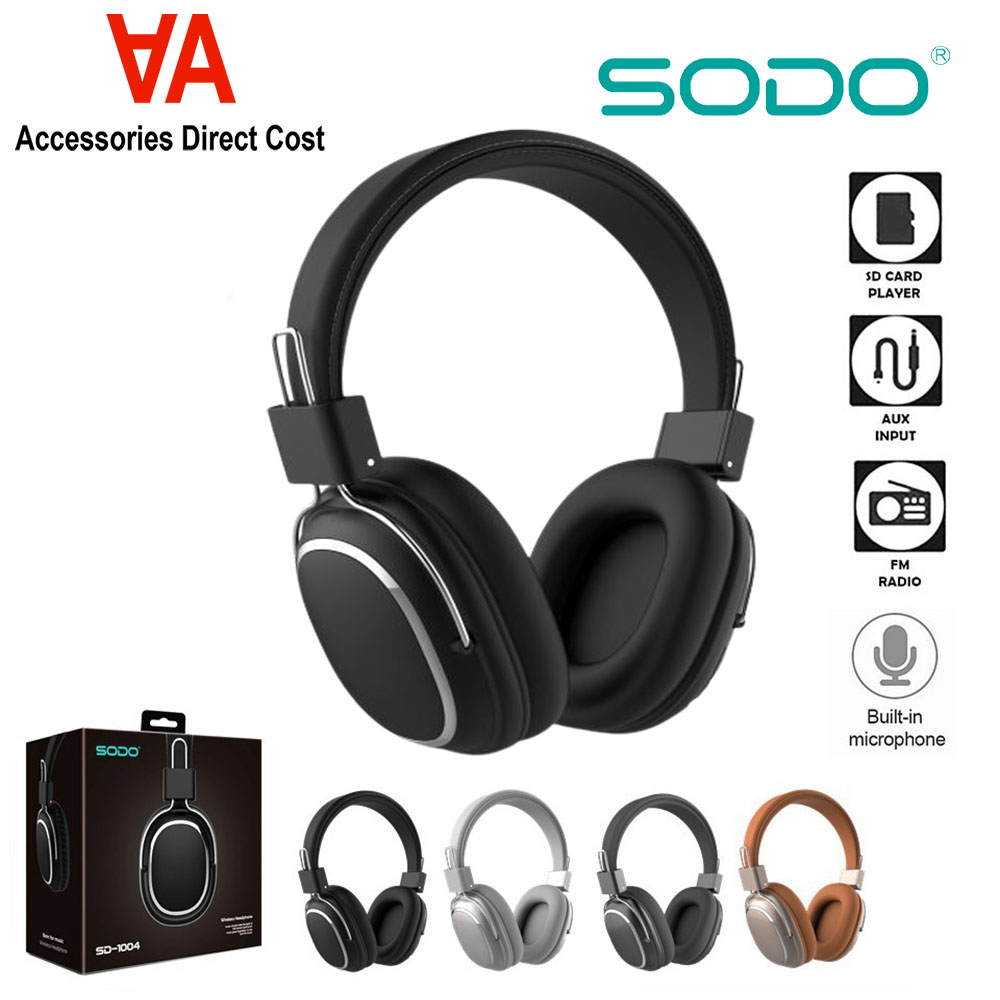 SODO SD-1004 Dual Mode (Wired & Wireless) Bluetooth 5 with AUX, TF Card, FM Headphone