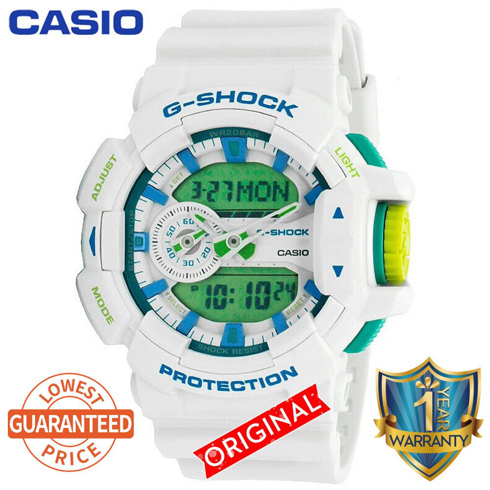 g shock white green