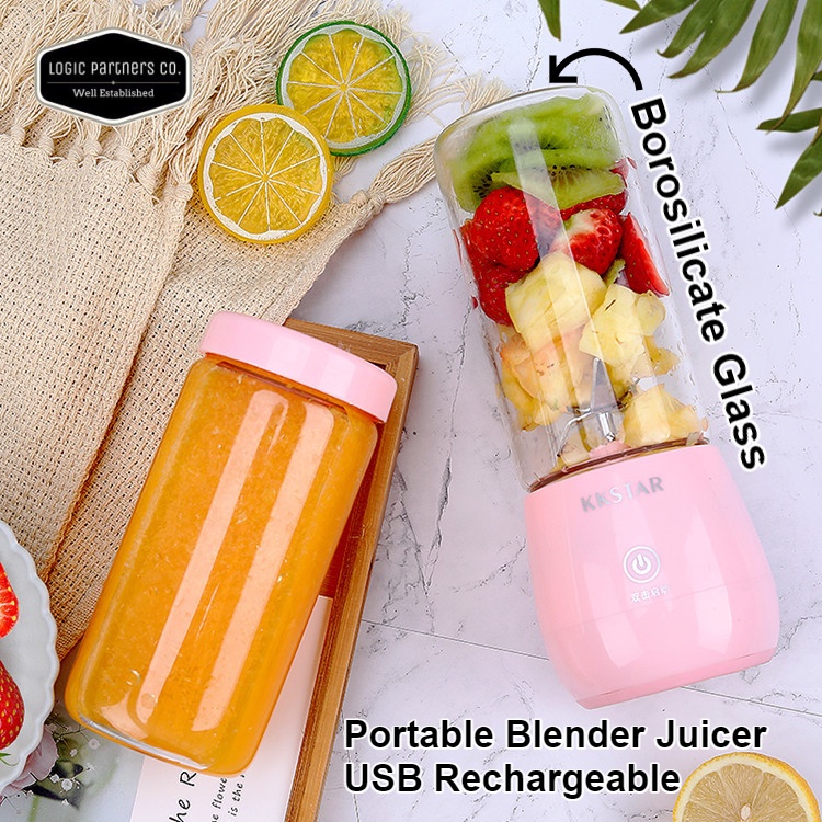 KKSTAR USB Portable Electric Fruit Juicer Glass Cup Bottle Mixer Battery Rechargeable Cordless Juice Blender Juicer