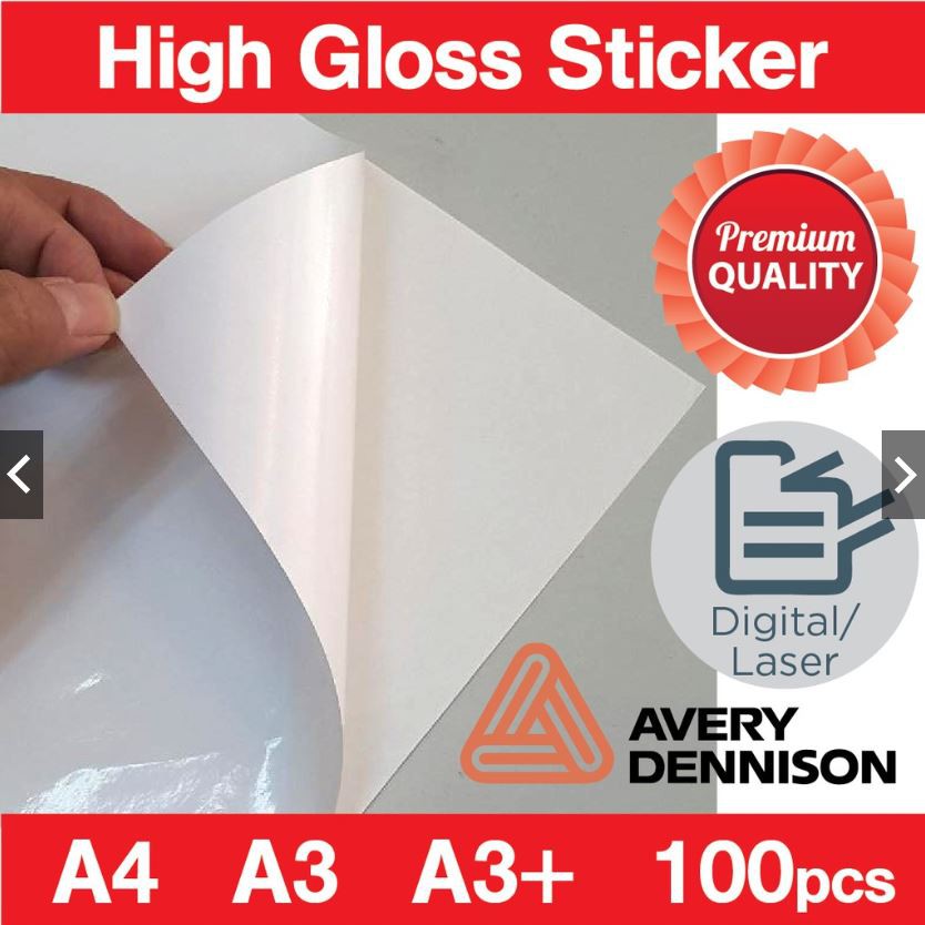 A4 A3 & A3 + Glossy Sticker Mirrorcoat Sticker Self-Adhesive FASSON ...