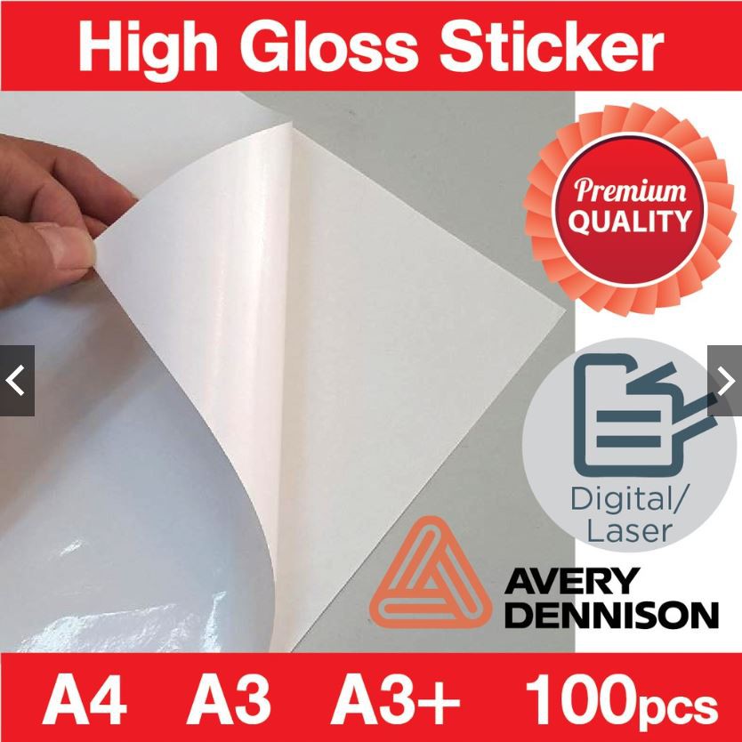 A4 A3 &amp; A3 + Glossy Sticker Mirrorcoat Sticker Self-Adhesive FASSON ...