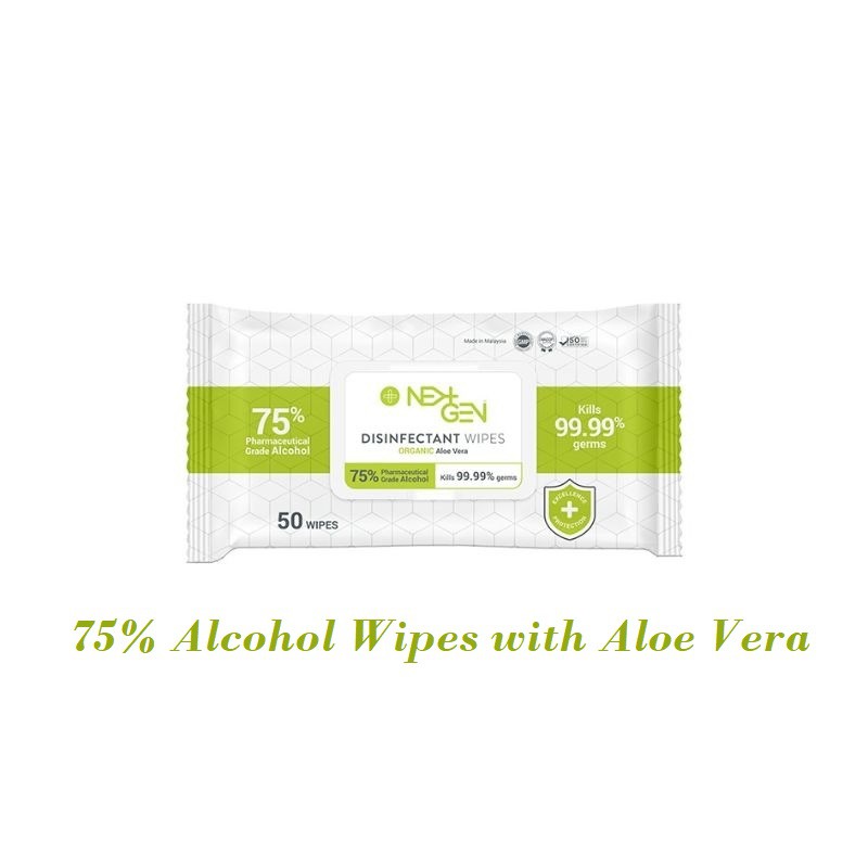 NextGen 75% Alcohol Disinfectant Wipes with Aloe Vera 50's