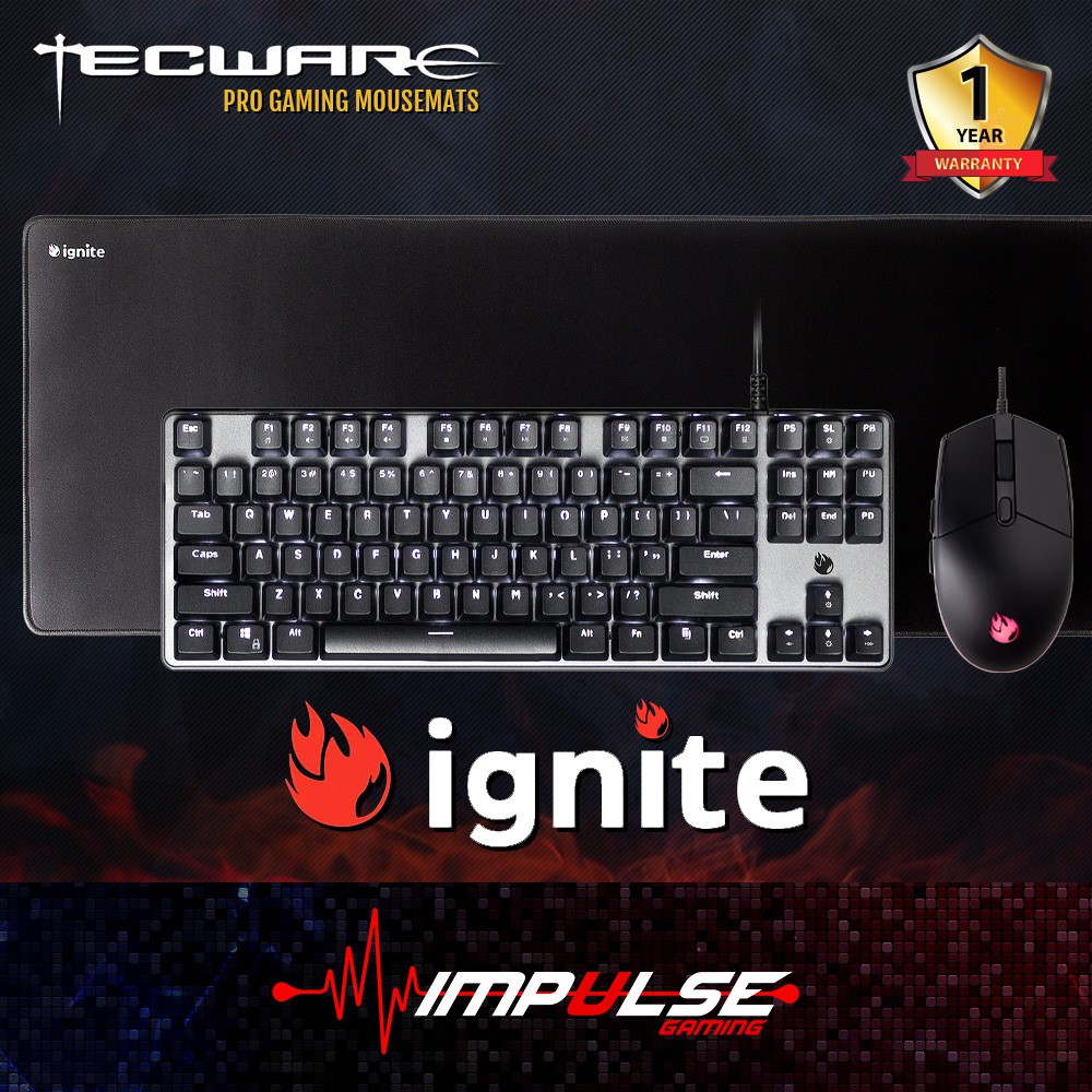 [TECWARE] Ignite Gaming Bundle (Keyboard + Mouse + Mousepad) Shopee