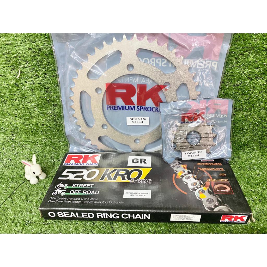Yamaha R25 r25 Sporcket Set RK (14/43)Rantai 520 RK Oring (Set) | Shopee  Malaysia