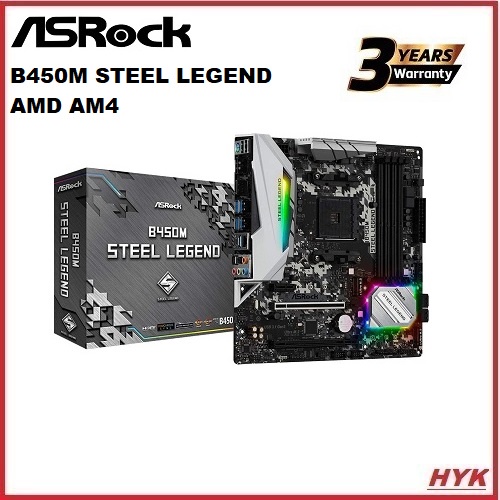 Asrock B450M STEEL LEGEND AMD AM4 Motherboard Ryzen 7 5 3 Mainboard