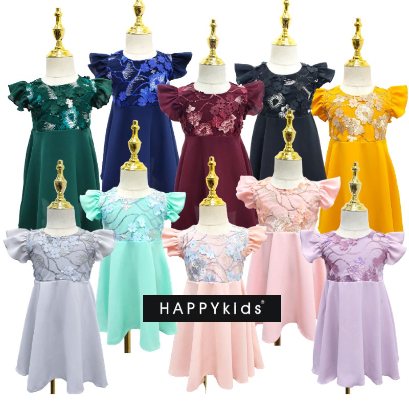 HappyKids Baju Raya 2022 Baju Raya Baby Perempuan Baby Toddle Baby Girls Kids Dress Skirt Baju Budak Baju Baby Fashion