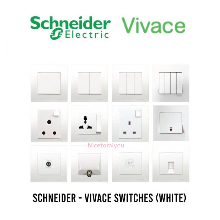 Schneider Electric Vivace 16AX Series Switches & Sockets (White ...