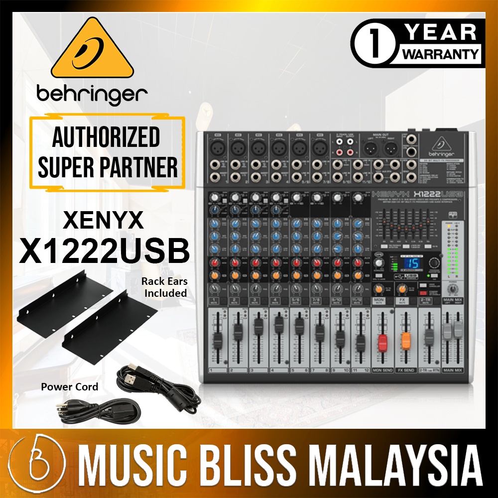 Behringer XENYX X1222USB 12channel Mixer with USB and Effects (XENYXX1222USB / XENYXX1222USB