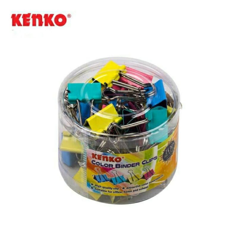 KENKO Color Binder Clip Paper Clips 105 - 60 C @ 1 Drum = 60 Pcs