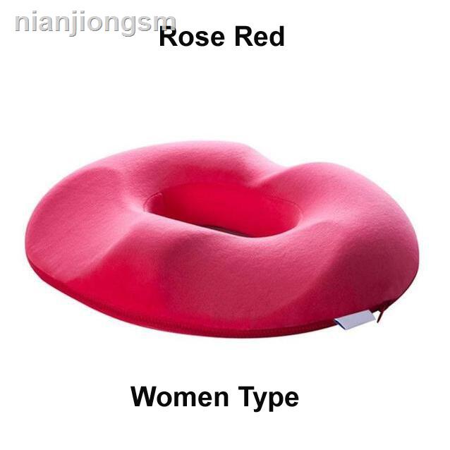 shopee: ◈❉☎Donut Pillow Tailbone Hemorrhoid Seat Cushion - Orthopedic Pain Relief Doughnut Pillow - Helps Ease Tailbone Pain, Bed Sores, Hemorrhoids, Prostate, Pregnancy, Coccyx, Sciatica, Post Natal and Surgery (0:2:Variation:Women Type Rose Red;:::)