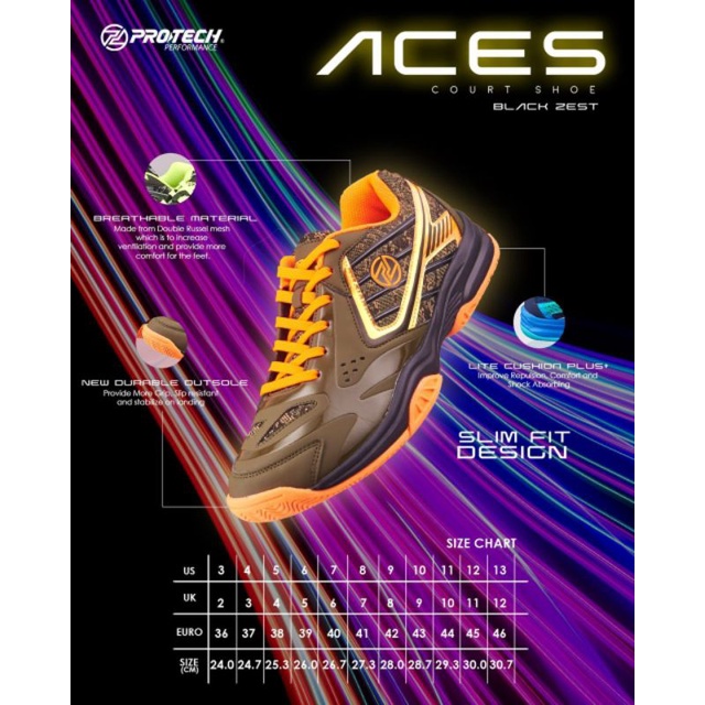 PROTECH ACES COURT SHOE(SHOES BADMINTON) | Shopee Malaysia