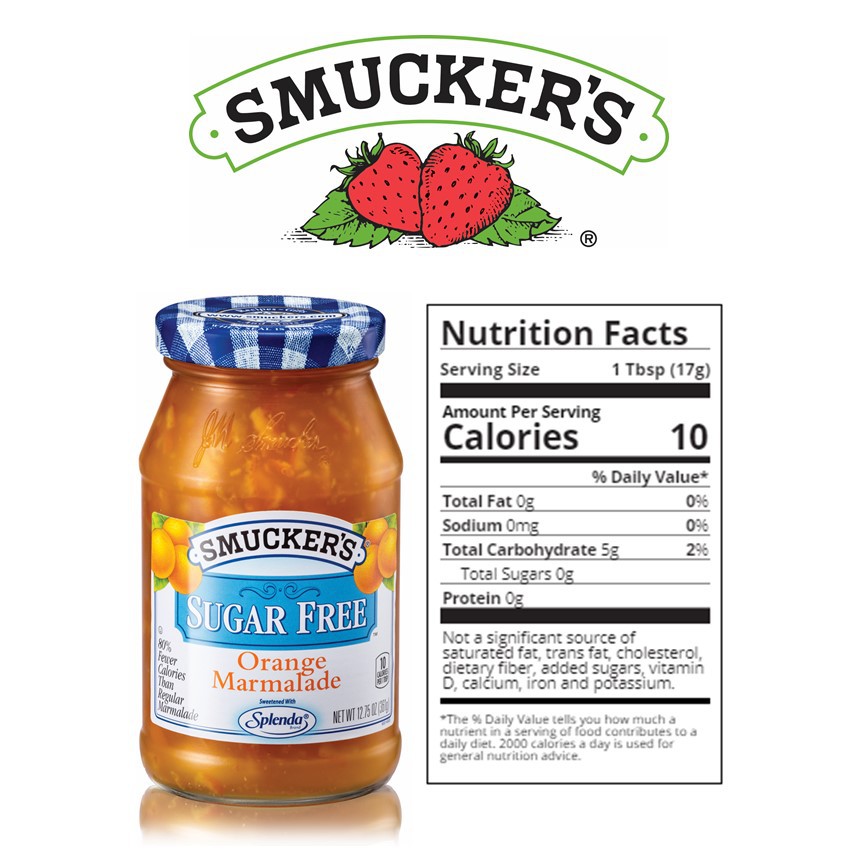 Smucker's Sugar Free Orange Marmalade With Splenda Brand Sweetener