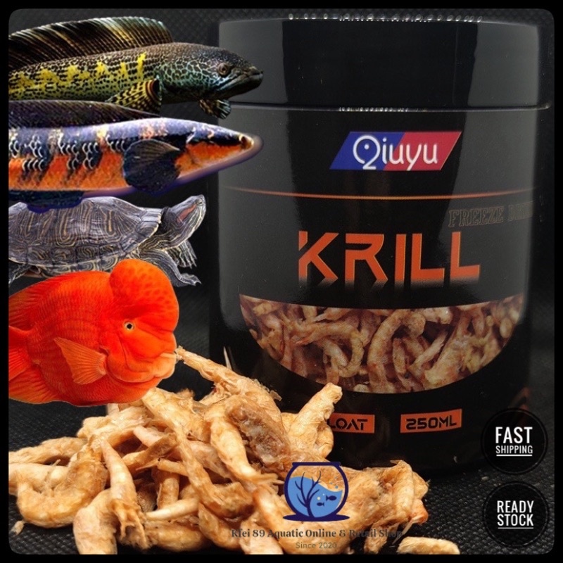 KFEI89 Qiuyu Freeze Dried Krill / Udang Kering / 南极虾 COLOUR ENHANCING Channa Food Makanan Channa Flowerhon Parrot Fish