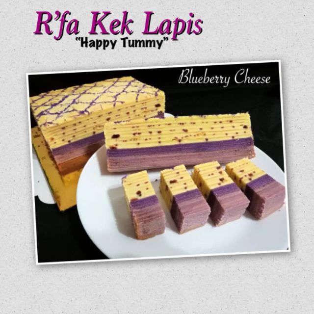 Resepi Kek Lapis Blueberry Cheese Sarawak