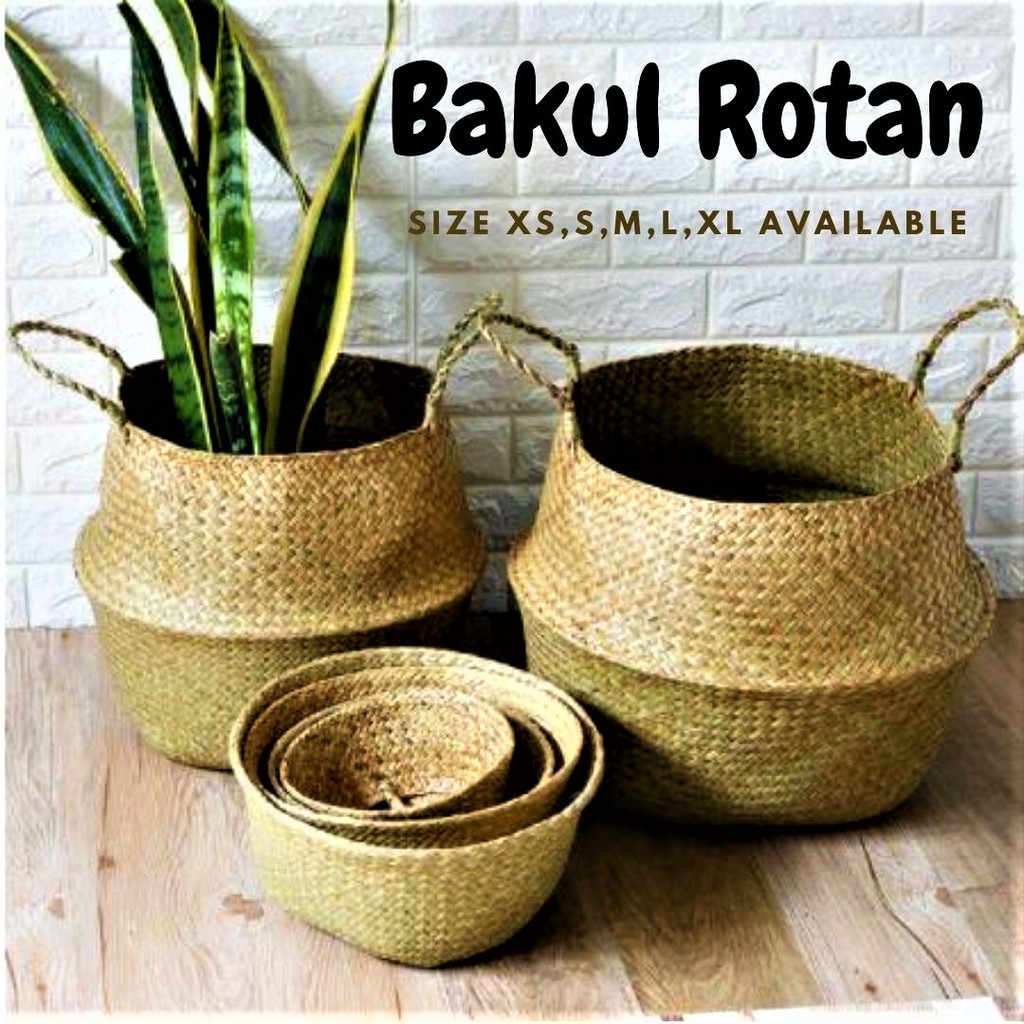 Pasu Pokok Bunga Rotan  Rattan Bakul Rotan  Artificial Plant 