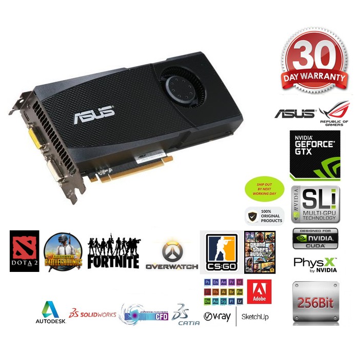 Buy New Old Stock Asus Nvidia Geforce Gtx 465 256 Bit 1gb Gddr5 Hdmi Dvi Vga Graphics Card Pc Mac Use Seetracker Malaysia