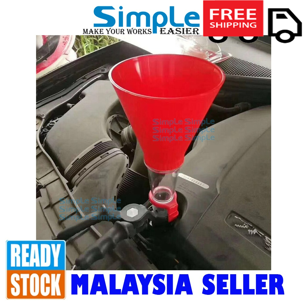 Universal Oil Funnel Tool set with Clamp Adjustable Engine Oil Funnel