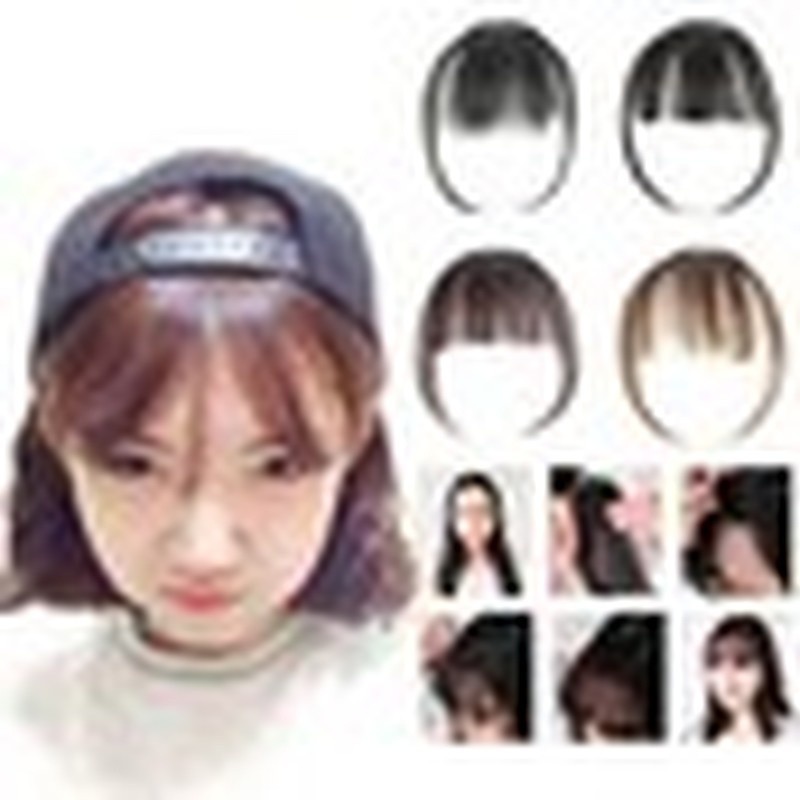 Girl S Clip On In Neat Bang Straight Fake Fringe For Bob Hair Style