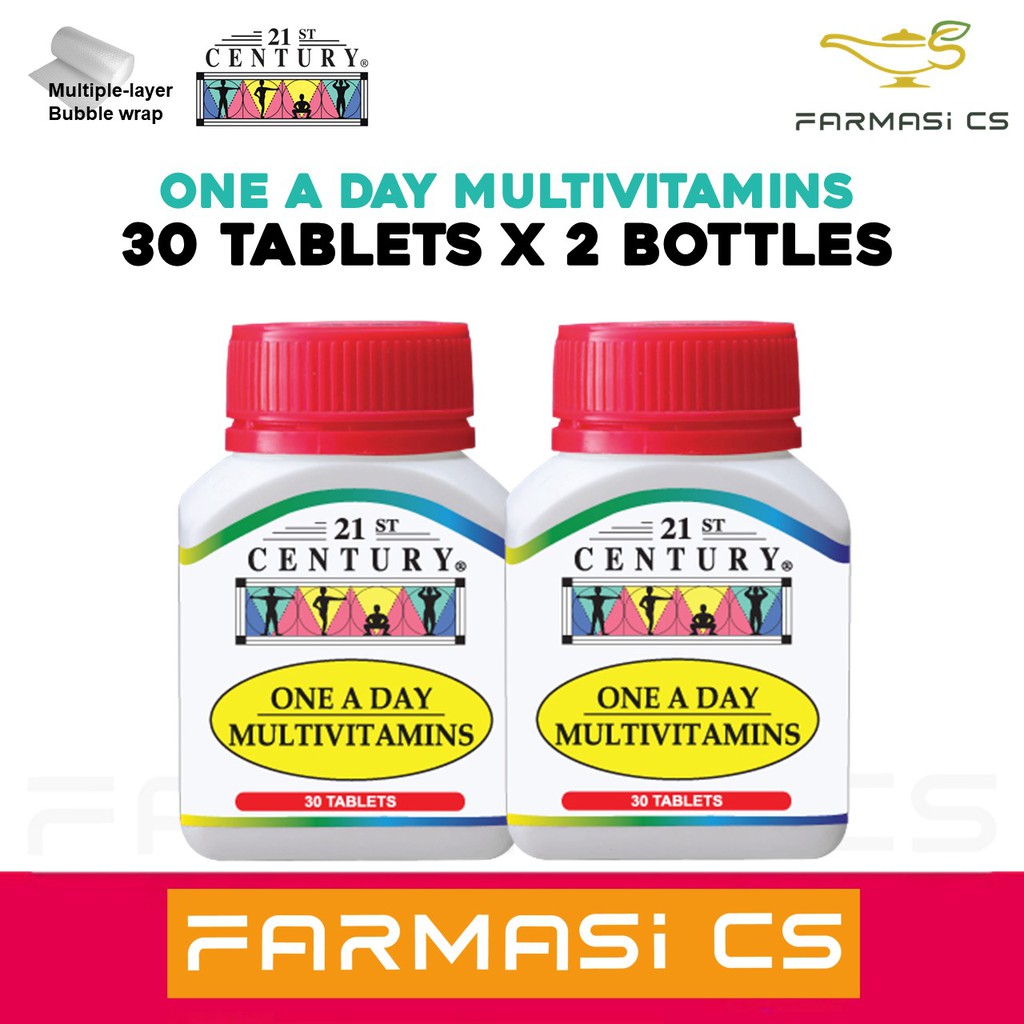 21st Century One A Day Multivitamin 30 Tablets x 2 Bottles (TWIN) EXP:06/2026 [ Multivitamins & Minerals, Vitamin A, B ]