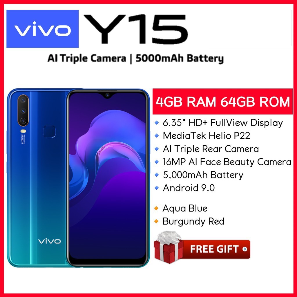 100 Genuine Vivo Y15 4 64gb With Mystery Gift Shopee Malaysia