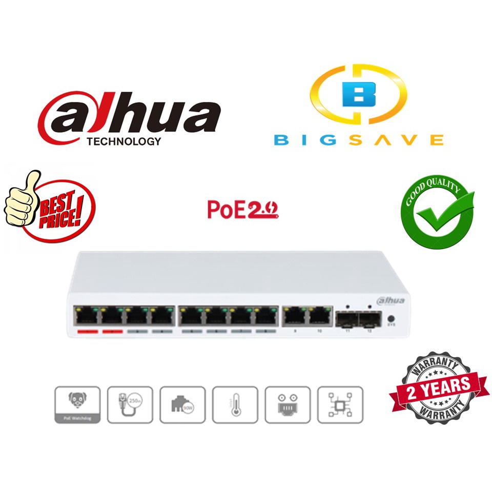 EOL: 8-port Managed PoE Gigabit Ethernet Switch - Dahua Technology