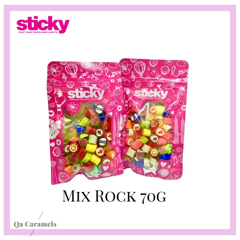 Sticky Candy Mix Rock 70g Gula Gula Sweet Fruits Flavours Handmade Shopee Malaysia 4151