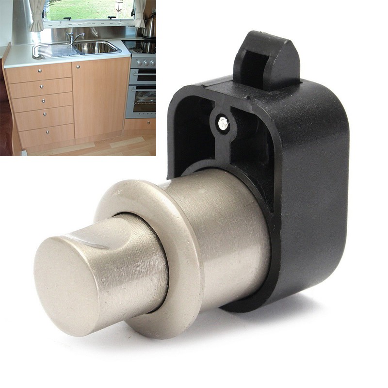 Cabinet Door Push Lock Latch Knob Caravan Motorhome Boat Drawer Cupboard Lock