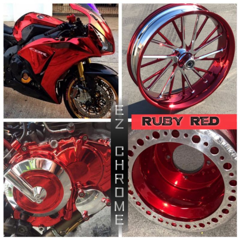 Ez Glossy Red Chrome Paint Color Coating Shopee Malaysia