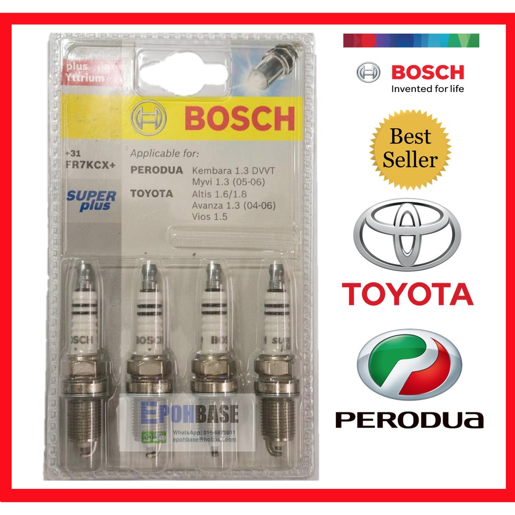 FR7KCX Bosch Spark Plug for Toyota Altis, Avanza, Vios 