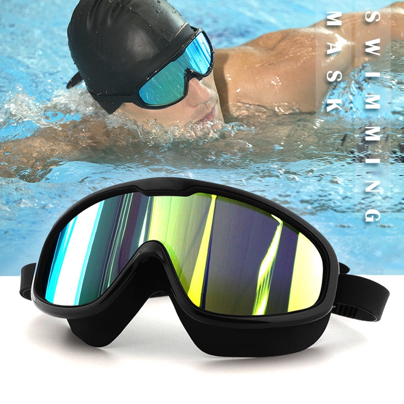 Onepiece Swimming Mask Whole Shaped Lens Swim Glasses Antifog UV Wide