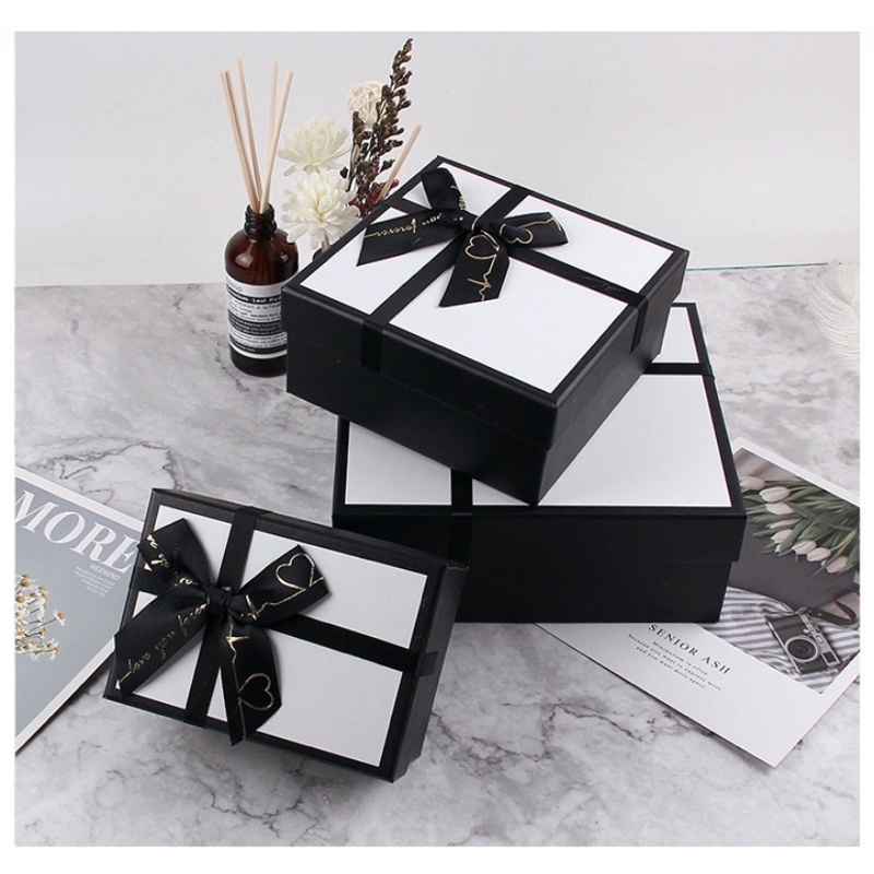 Medium Size White Gift Box With Paper Bag Ribbons Beautiful Anniversary ...