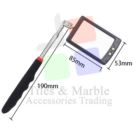 Qlassic Angle Mirror with LED Mirror with LED Extendable Rod | Shopee ...