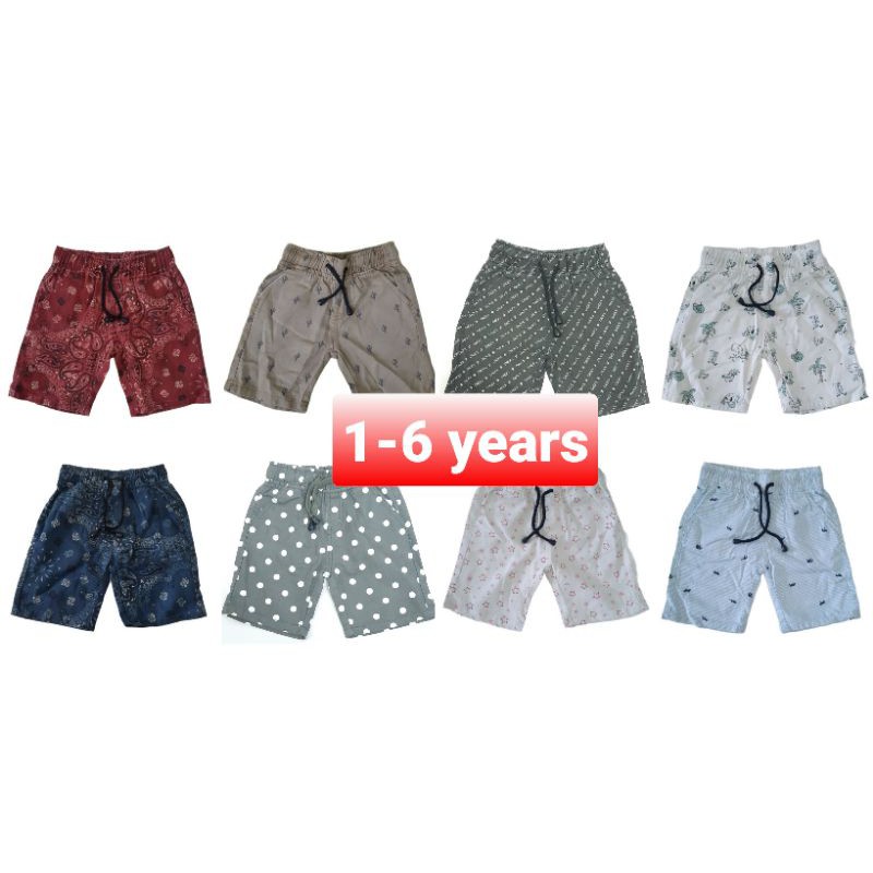 boy short pants seluar  pendek kanak  kanak  lelaki 1 6 y 