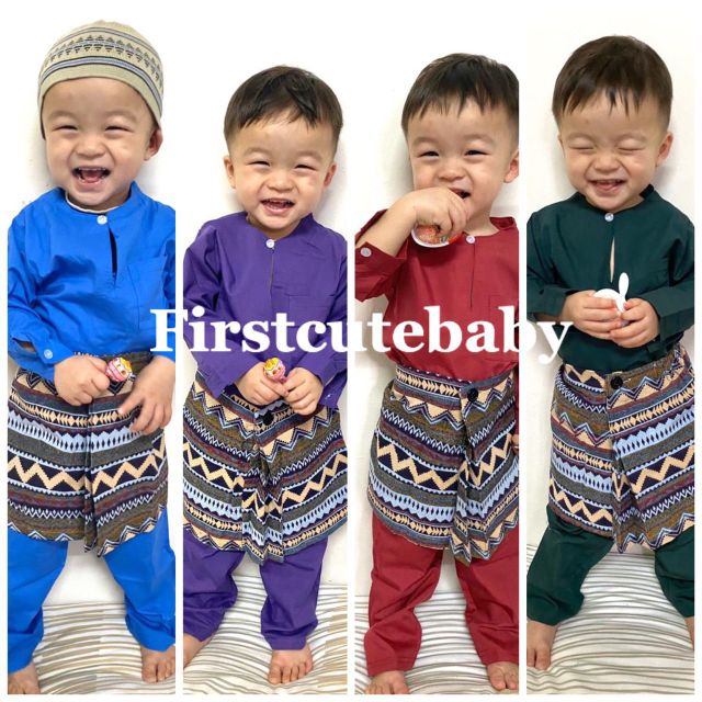  2021  Baju  Melayu With Songkat Sampin 3pcs set Shopee  