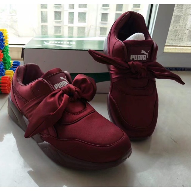 rihanna puma slides maroon